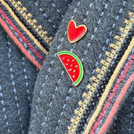 Lot de 2 pins Cœur & Pastèque