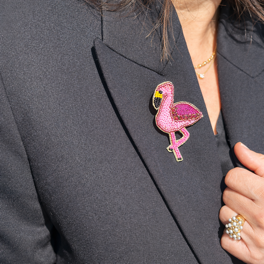Broche Flamant Rose