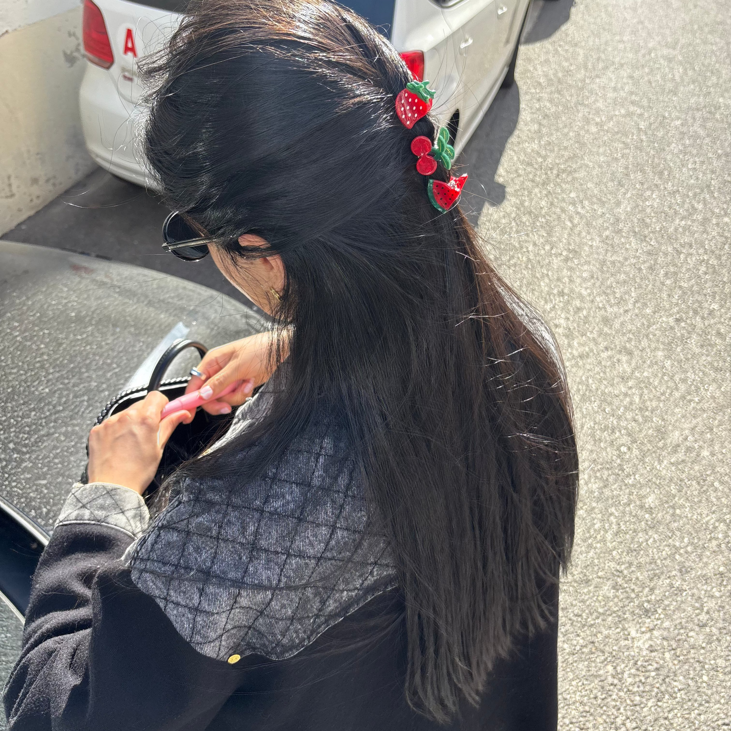 Mini Pince à cheveux Fraise