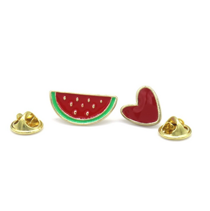 Lot de 2 pins Cœur & Pastèque