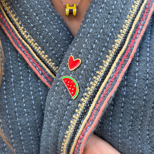 Lot de 2 pins Cœur & Pastèque