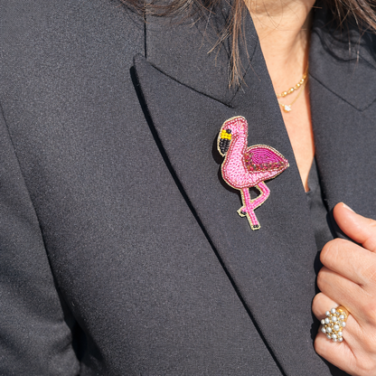 Broche Flamant Rose